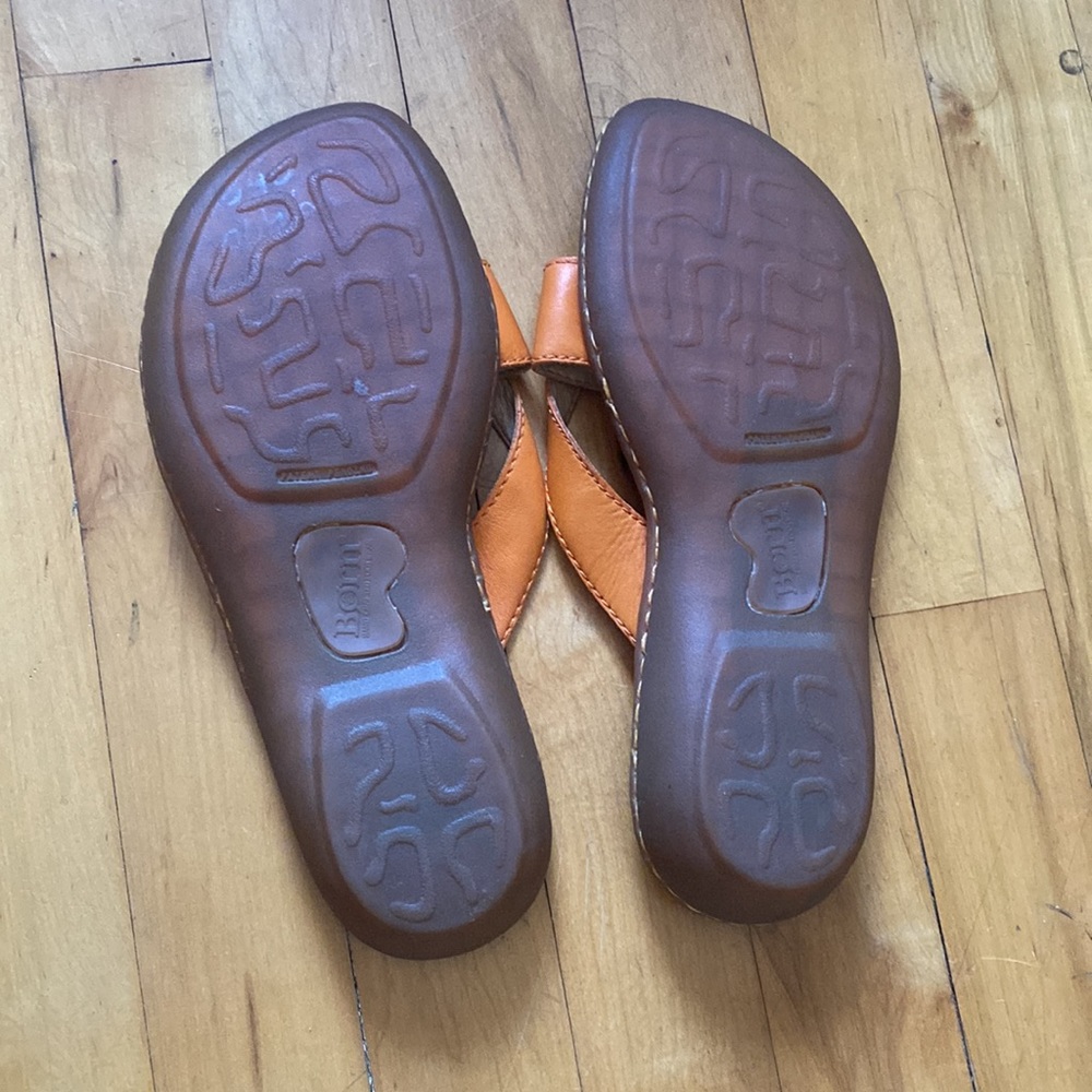 Born orange leather flipflops size 7 - Picture 2 of 4